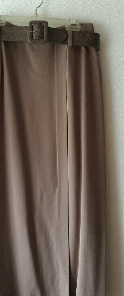 Casual Corner straight midi skirt, tan. Size 4
